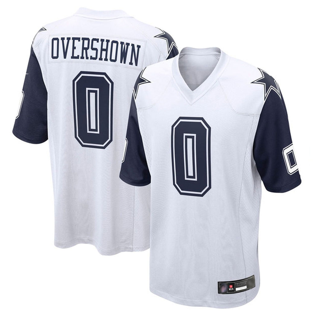Yuxns D.Cowboys #0 DeMarvion Overshown Player White-Navy Home Game Stitched Jerseys