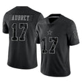 Yuxns D.Cowboys #17 Brandon Aubrey Player Black Limited Reflective Home Game Stitched Jerseys