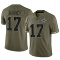 Yuxns D.Cowboys #17 Brandon Aubrey Player Salute To Service Olive Stitched Jerseys