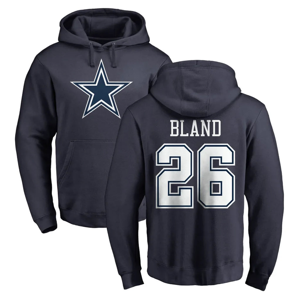Yuxns D.Cowboys #26 DaRon Bland Player Navy Pullover Hoodies Limited Stitched Jerseys