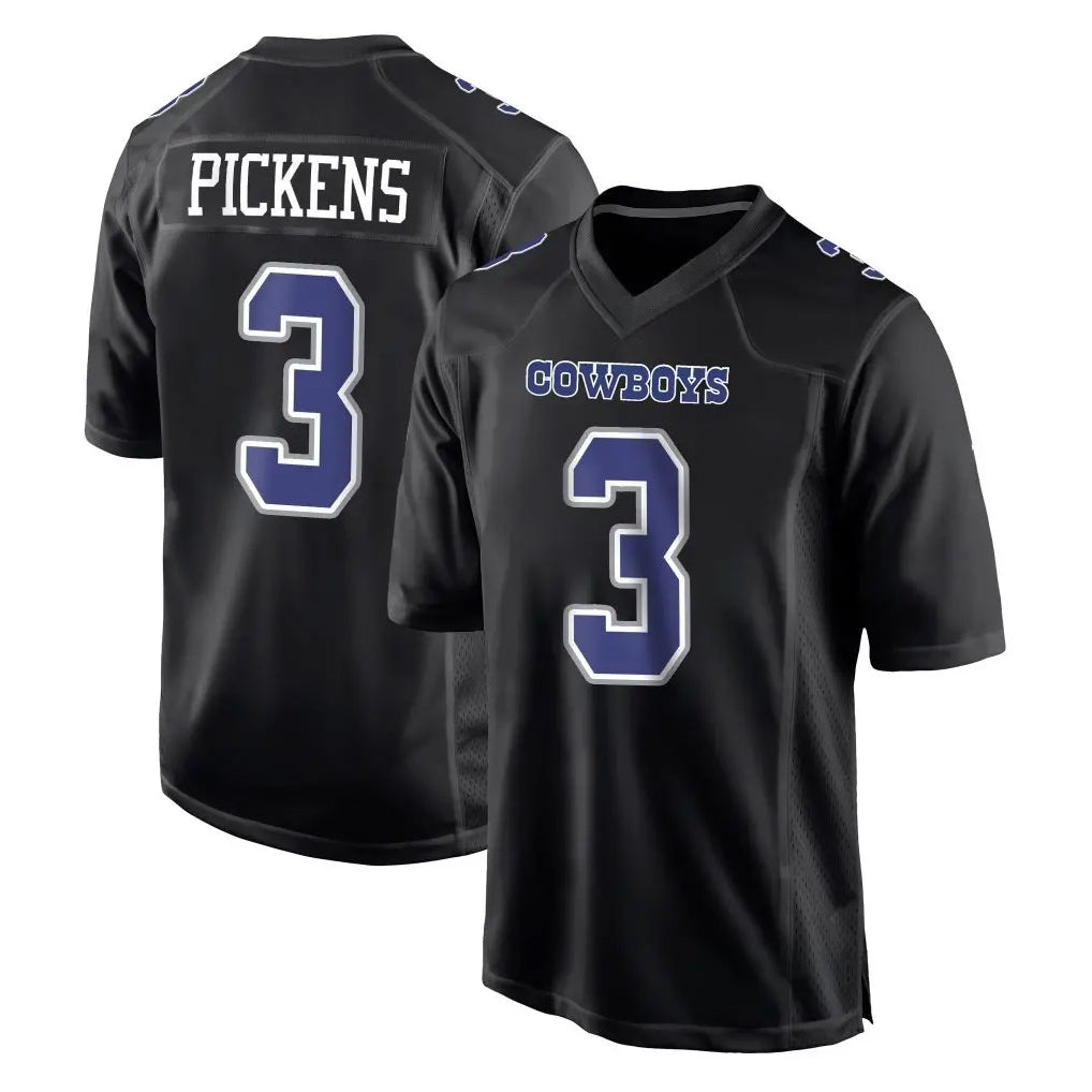 Yuxns D.Cowboys #3 George Pickens Player Carbon Black Fashion Home Game Stitched Jerseys