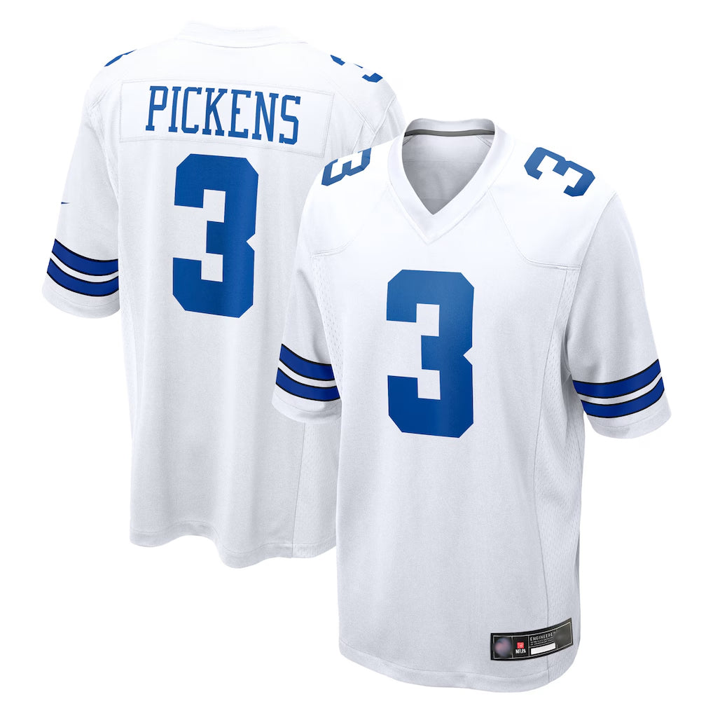 Yuxns D.Cowboys #3 George Pickens Player White Home Game Stitched Jerseys