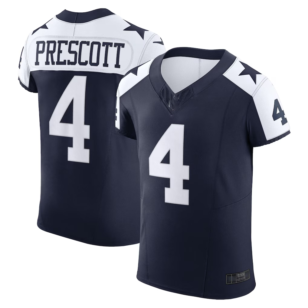 Yuxns D.Cowboys #4 Dak Prescott Navy Alternate Vapor F.U.S.E. Elite Stitched Jerseys