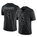 Yuxns D.Cowboys #4 Dak Prescott Player Black Limited Reflective Home Game Stitched Jerseys