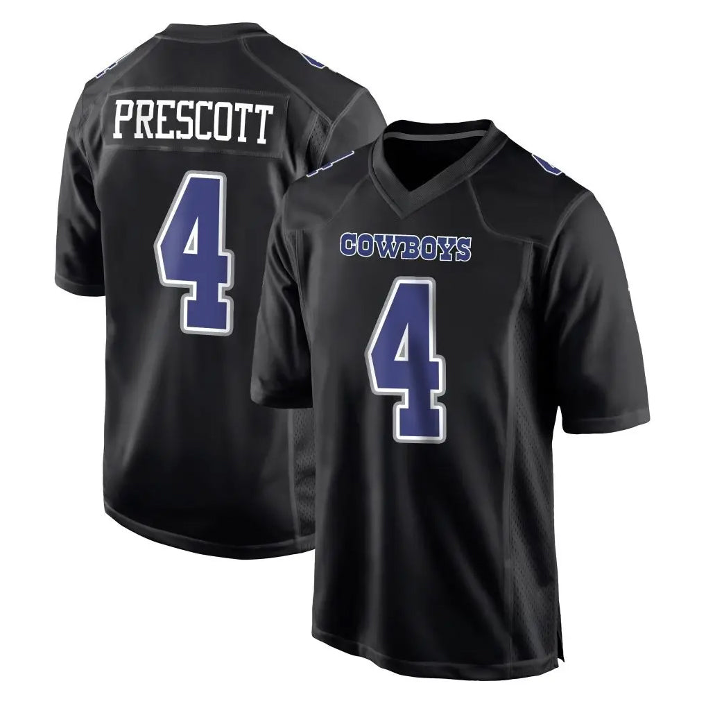 Yuxns D.Cowboys #4 Dak Prescott Player Carbon Black Fashion Home Game Stitched Jerseys