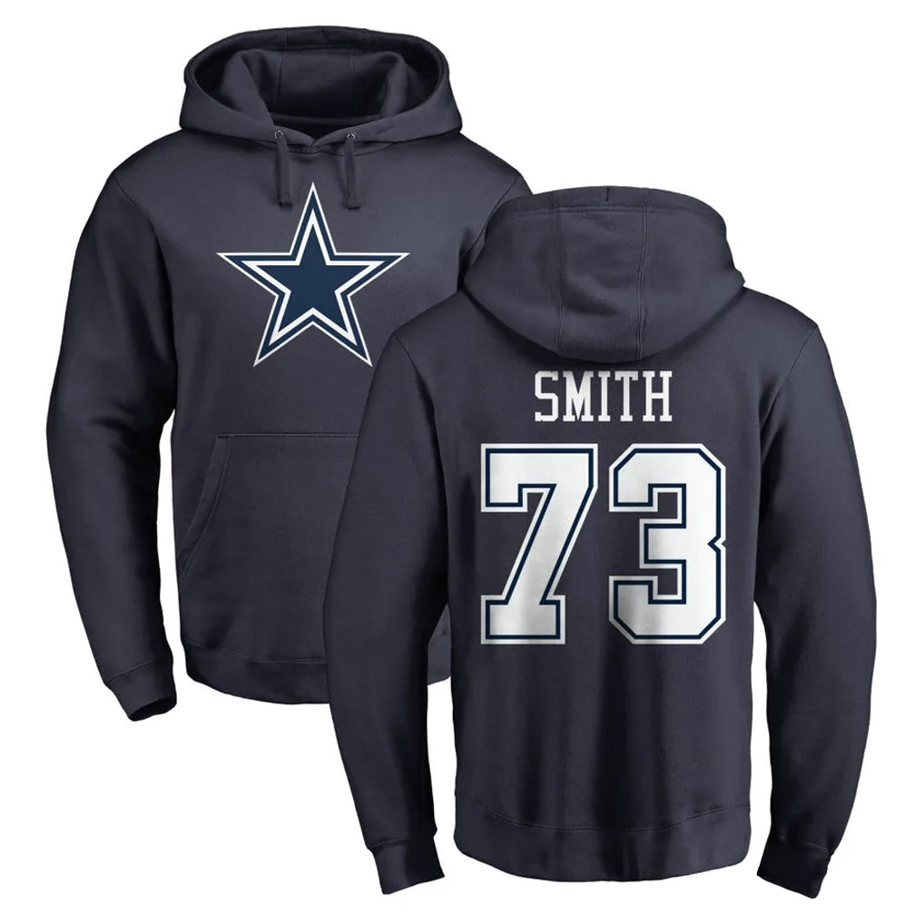 Yuxns D.Cowboys #73 Tyler Smith Player Navy Pullover Hoodies Limited Stitched Jerseys