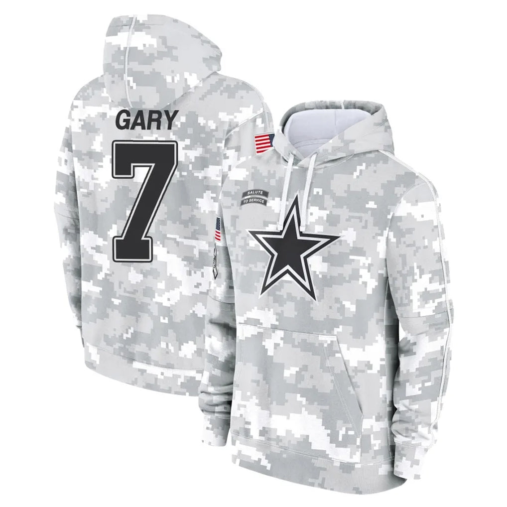 Yuxns D.Cowboys #7 Rashan Gary Player Arctic Camo Salute to Service Hoodies Limited Game Stitched Jerseys
