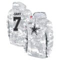 Yuxns D.Cowboys #7 Rashan Gary Player Arctic Camo Salute to Service Hoodies Limited Game Stitched Jerseys