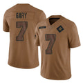 Yuxns D.Cowboys #7 Rashan Gary Player Brown Salute to Service Limited Home Game Stitched Jerseys