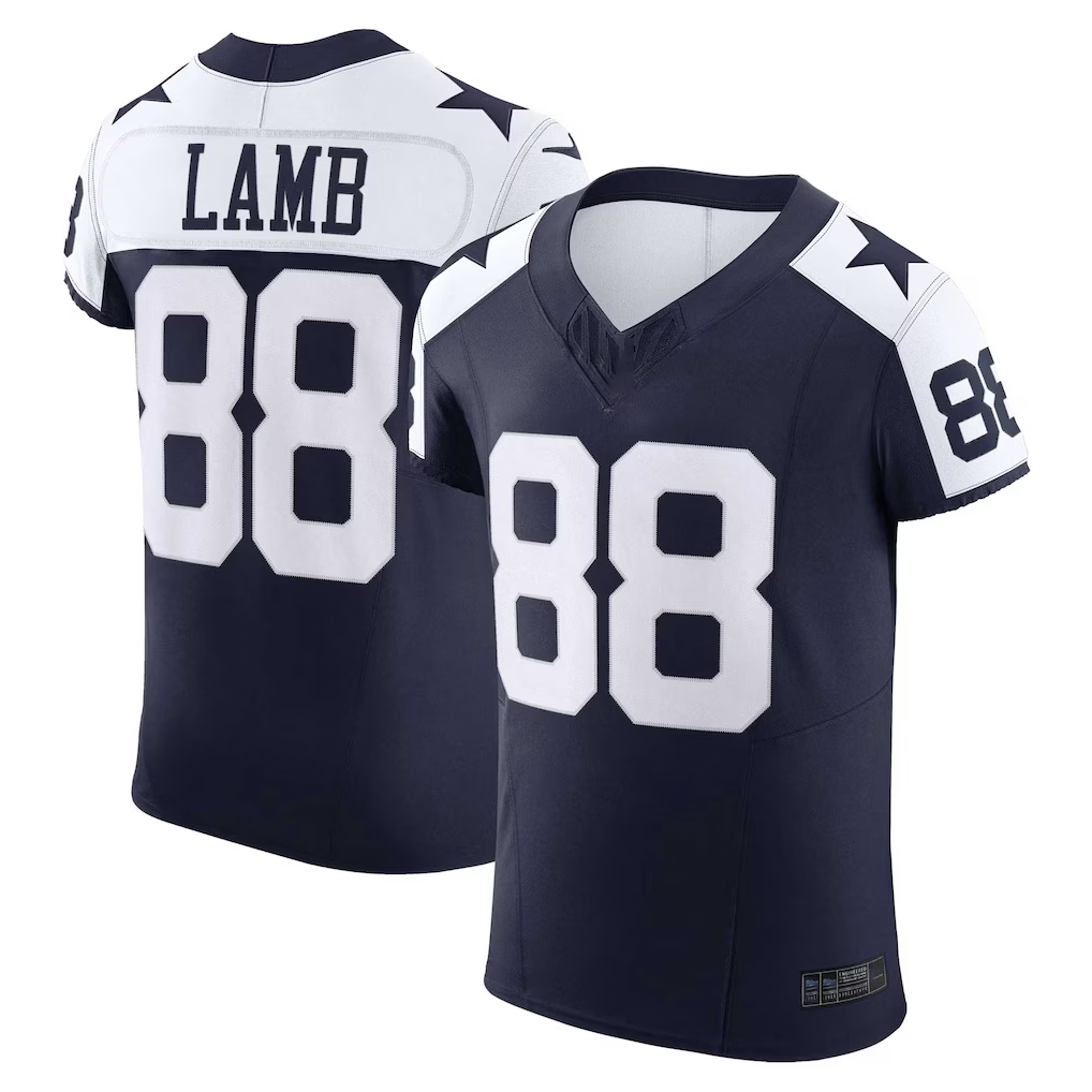 Yuxns D.Cowboys #88 CeeDee Lamb Navy Alternate Vapor F.U.S.E. Elite Stitched Jerseys