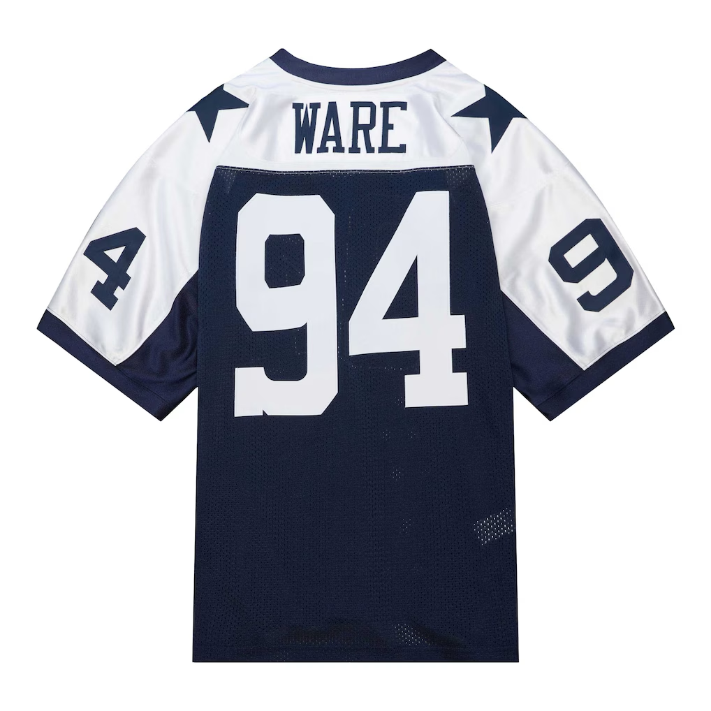 Yuxns D.Cowboys #94 DeMarcus Ware Mitchell & Ness Navy 2011 Authentic Throwback Retired Player Puhic Stitched Jerseys