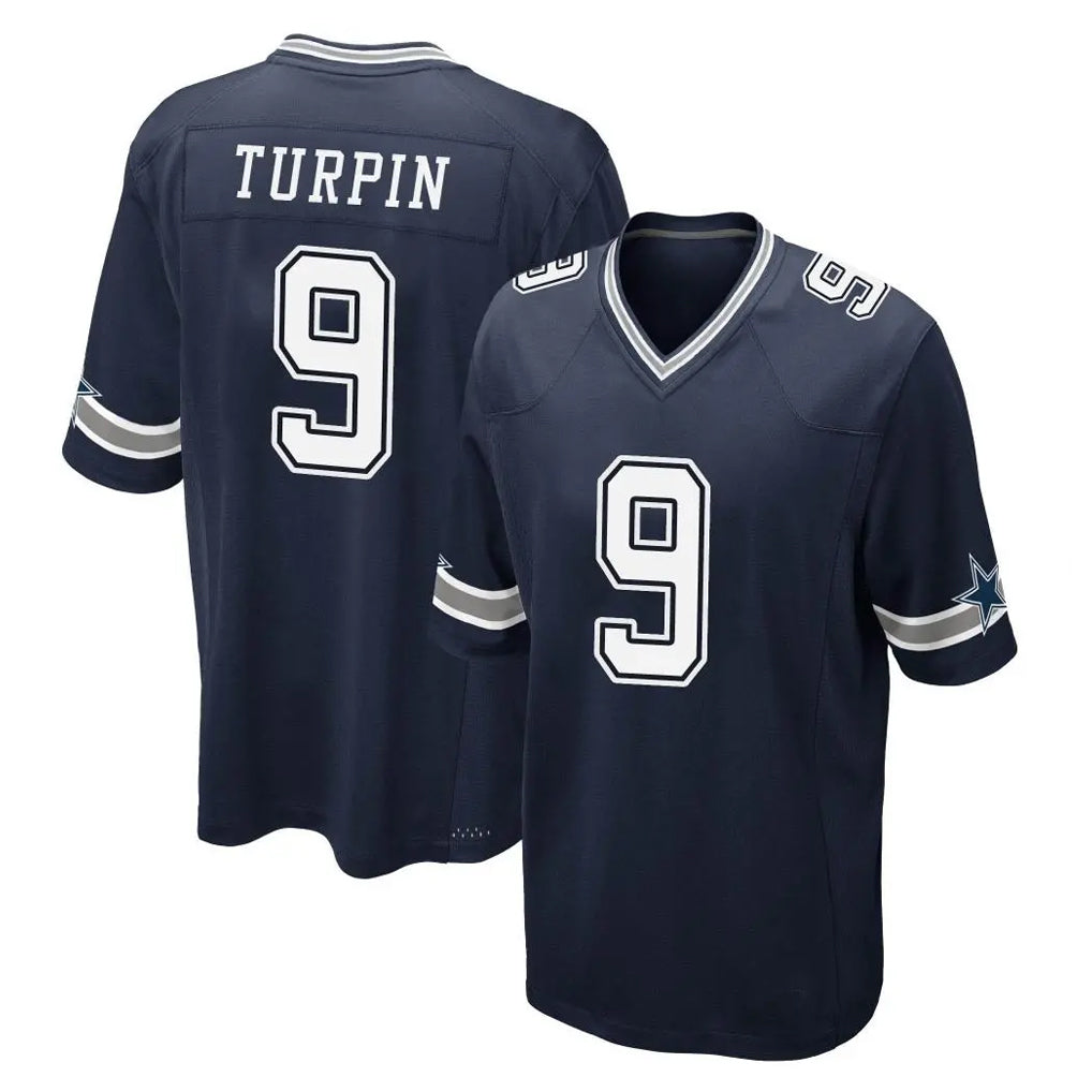 Yuxns D.Cowboys #9 KaVontae Turpin Player Navy Home Game Stitched Jerseys
