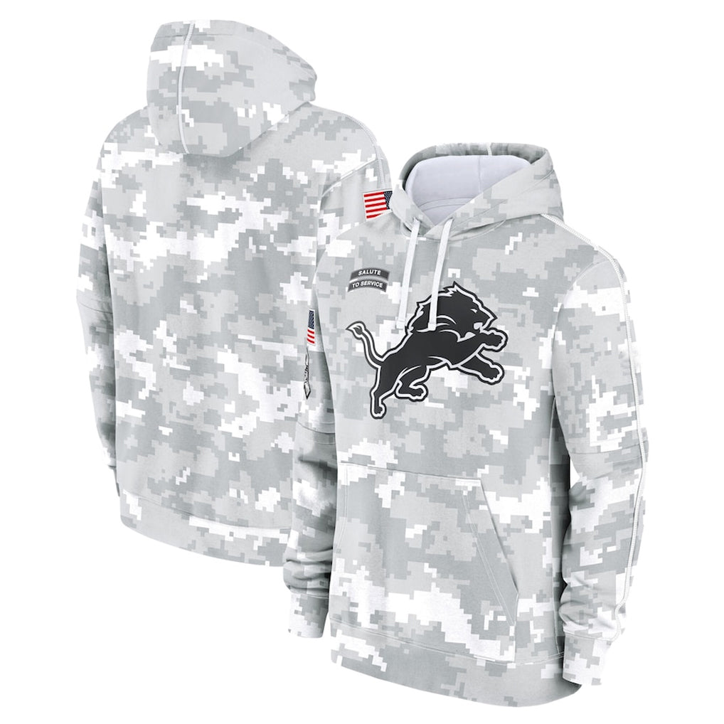 Yuxns D.Lions Arctic Camo Salute to Service Hoodies Limited Game Blank Player Stitched Jerseys