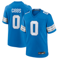 Yuxns D.Lions #0 Jahmyr Gibbs Player Blue Replica Game Stitched Jerseys