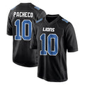 Yuxns D.Lions #10 Isiah Pacheco Player Black Fashion Home Game Stitched Jerseys