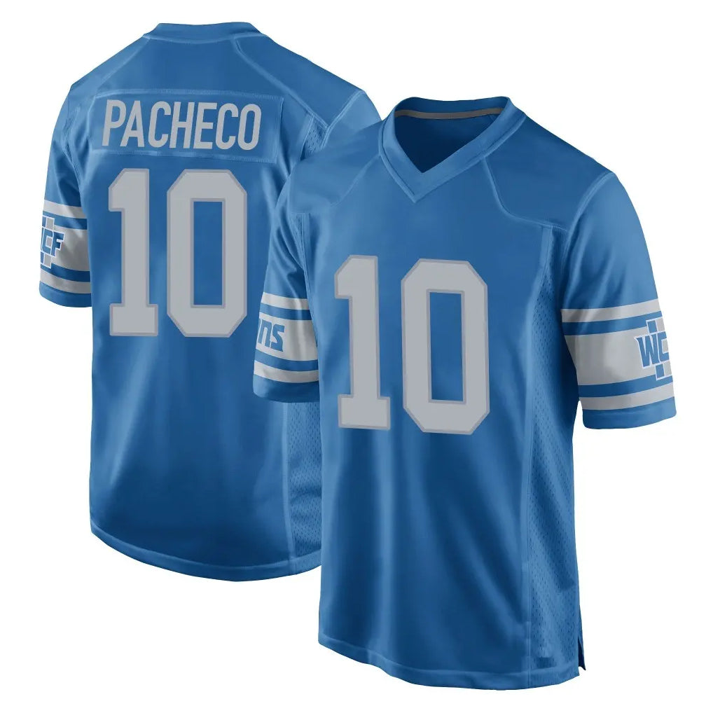Yuxns D.Lions #10 Isiah Pacheco Player Blue Vapor Untouchable Throwback Game Stitched Jerseys