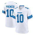 Yuxns D.Lions #10 Isiah Pacheco Player White Alternate Home Game Stitched Jerseys