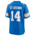 Yuxns D.Lions #14 Amon-Ra St. Brown Blue Game Jersey American Stitched Jerseys