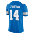 Yuxns D.Lions #14 Amon-Ra St. Brown Blue Team Vapor F.U.S.E. Stitched Limited Jerseys