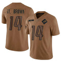 Yuxns D.Lions #14 Amon-Ra St. Brown Player Brown Salute To Service Limited Stitched Jerseys
