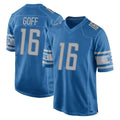 Yuxns D.Lions #16 Jared Goff Player Blue Home Game Stitched Jerseys