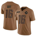 Yuxns D.Lions #16 Jared Goff Player Brown Salute To Service Limited Stitched Jerseys