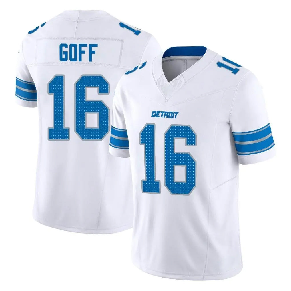 Yuxns D.Lions #16 Jared Goff Player White Limited Vapor F.U.S.E. Alternate Home Game Stitched Jerseys