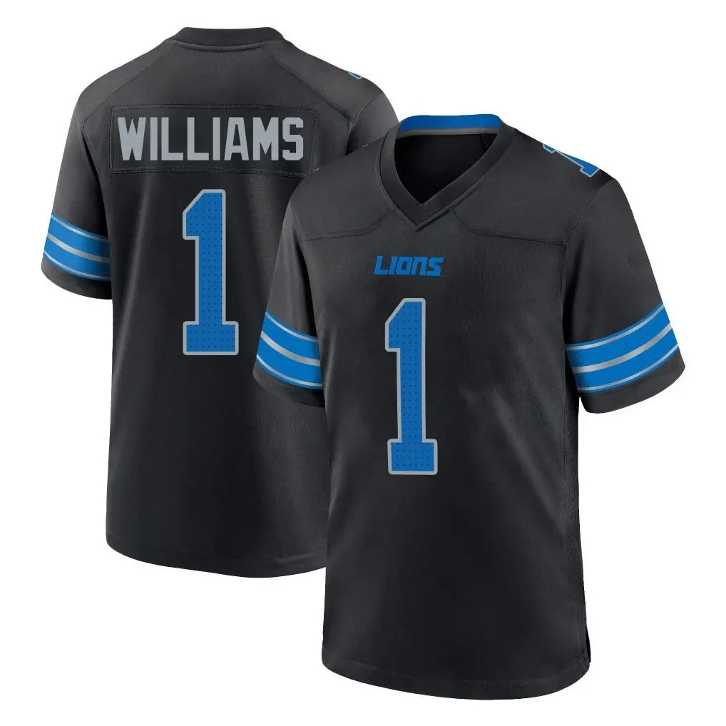 Yuxns D.Lions #1 Jameson Williams Player Black Alternate Home Game Stitched Jerseys