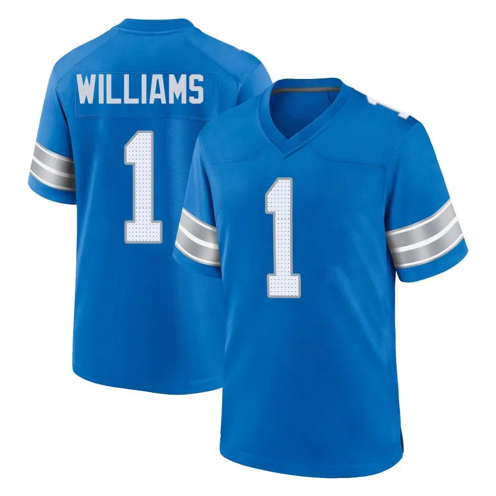Yuxns D.Lions #1 Jameson Williams Player Blue Alternate Home Game Stitched Jerseys