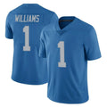 Yuxns D.Lions #1 Jameson Williams Player Blue Limited Throwback Vapor Untouchable Stitched Jerseys
