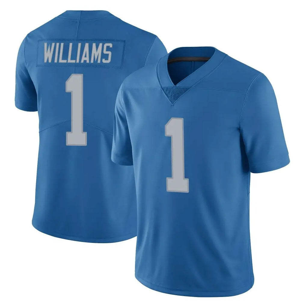 Yuxns D.Lions #1 Jameson Williams Player Blue Limited Throwback Vapor Untouchable Stitched Jerseys