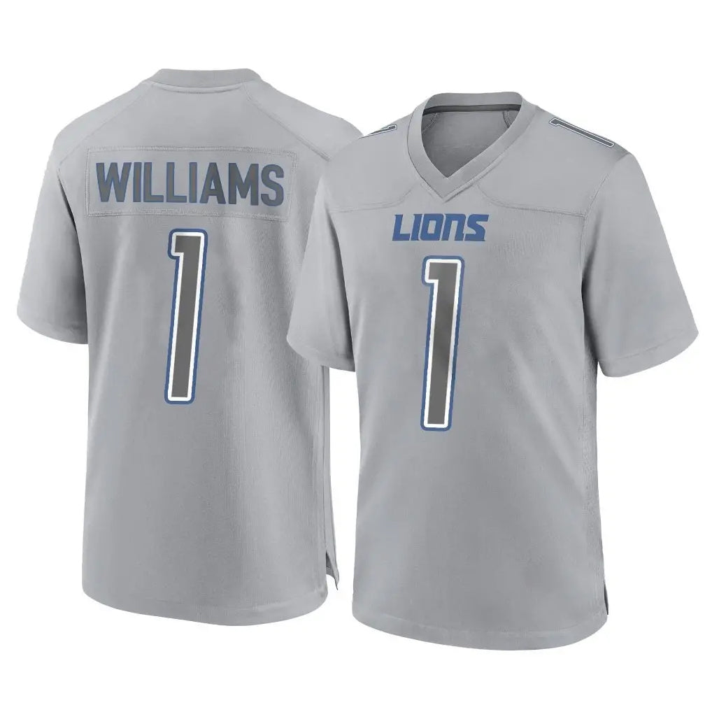 Yuxns D.Lions #1 Jameson Williams Player Gray Atmosphere Fashion Home Game Stitched Jerseys