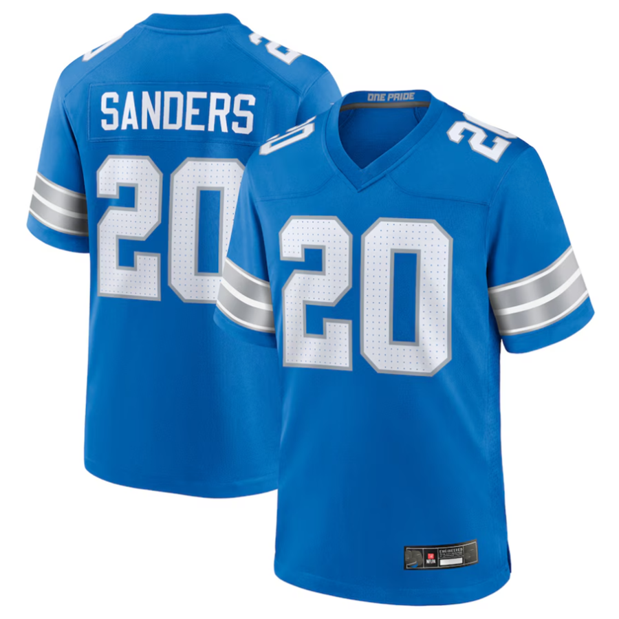 Yuxns D.Lions #20 Barry Sanders Player Blue Game Stitched Jerseys