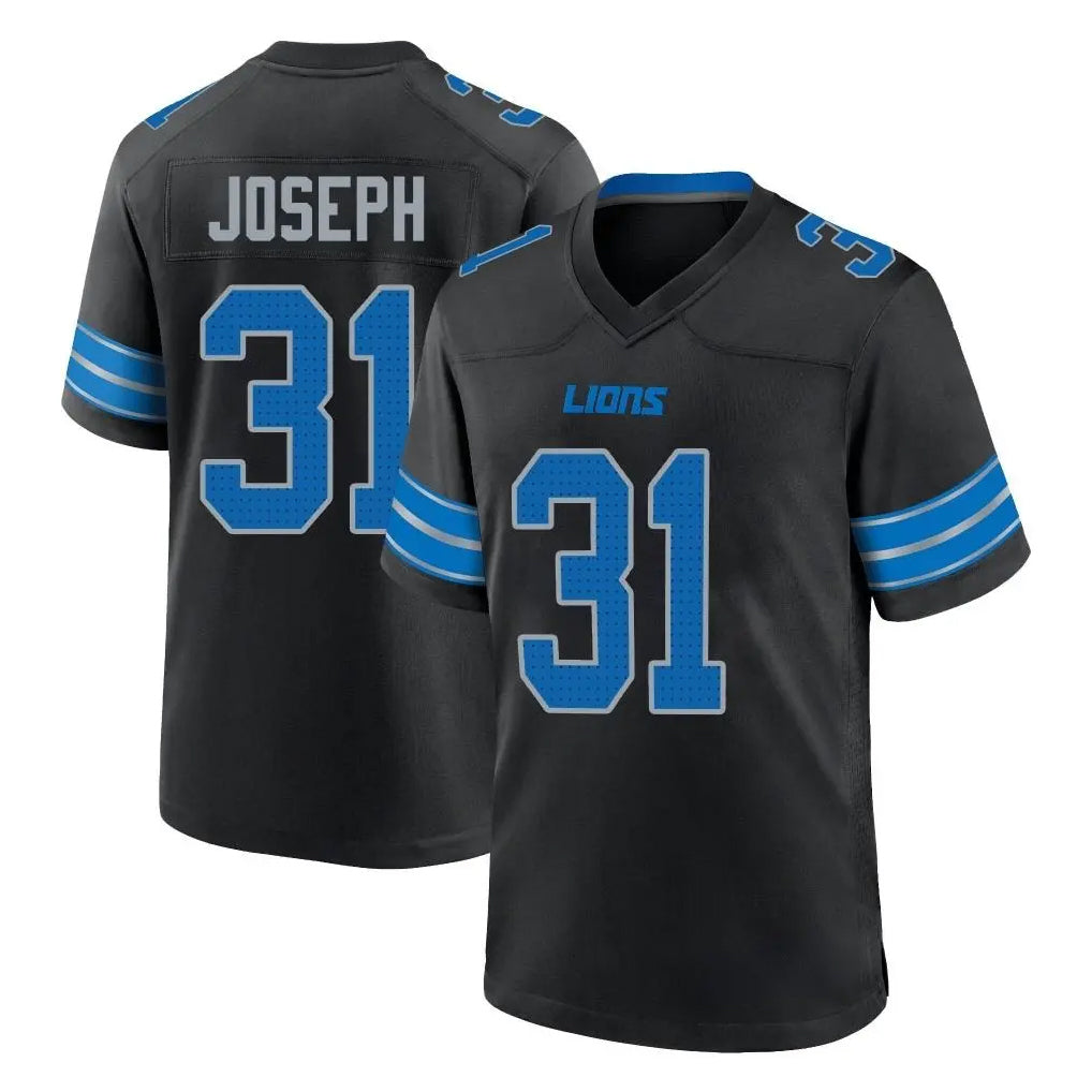 Yuxns D.Lions #31 Kerby Joseph Player Black Alternate Home Game Stitched Jerseys