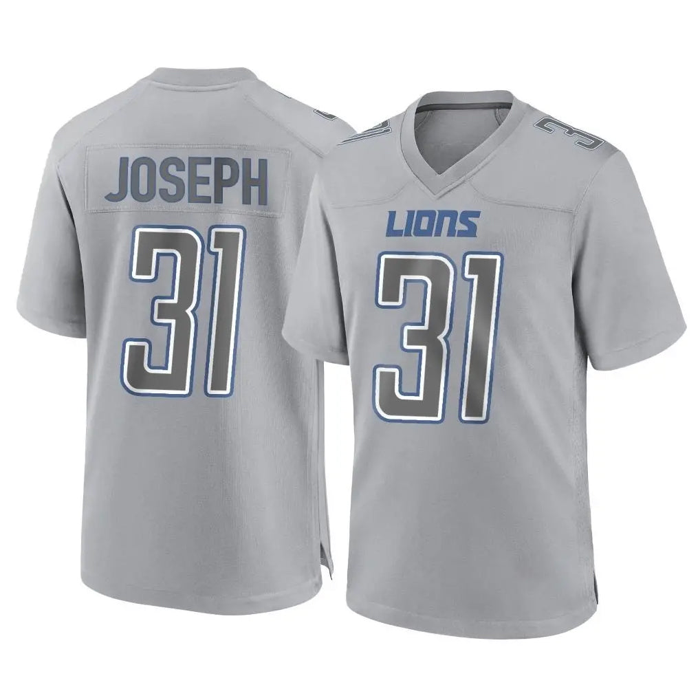 Yuxns D.Lions #31 Kerby Joseph Player Gray Atmosphere Fashion Home Game Stitched Jerseys