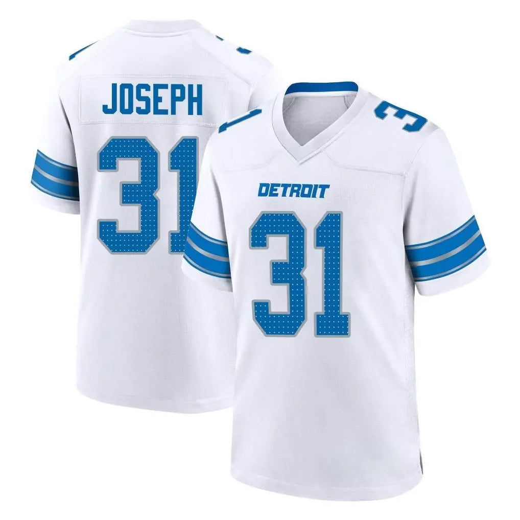 Yuxns D.Lions #31 Kerby Joseph Player White Alternate Home Game Stitched Jerseys