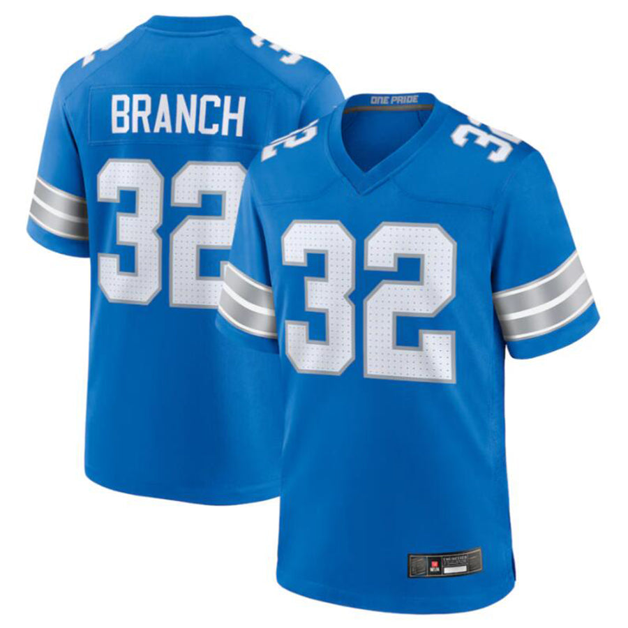 Yuxns D.Lions #32 Brian Branch Blue Game Jersey American Stitched Stitched Jerseys