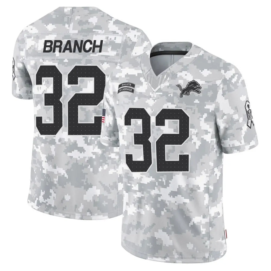 Yuxns D.Lions #32 Brian Branch Player Arctic Camo Salute to Service Limited Stitched Jerseys