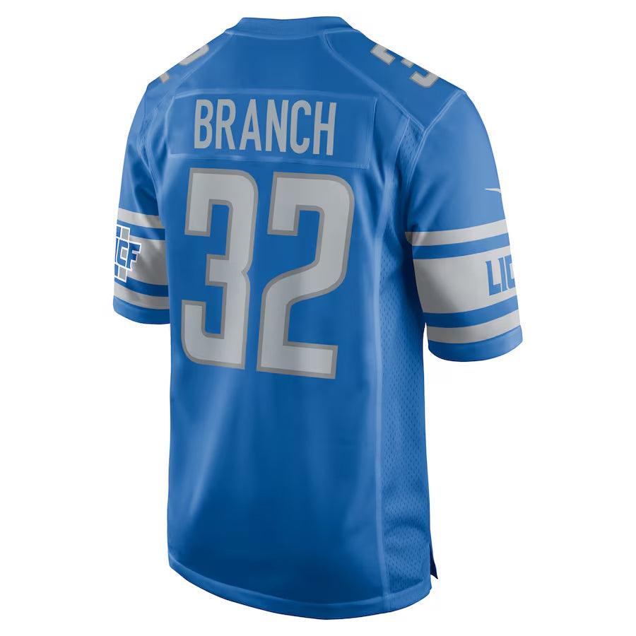 Yuxns D.Lions #32 Brian Branch Player Blue Replica Game Stitched Jerseys