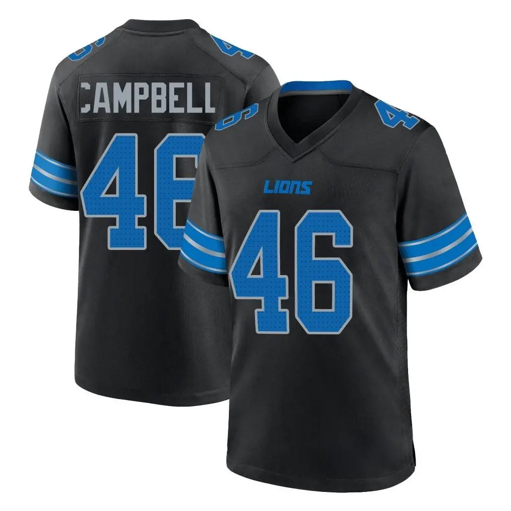 Yuxns D.Lions #46 Jack Campbell Player Black Alternate Home Game Stitched Jerseys