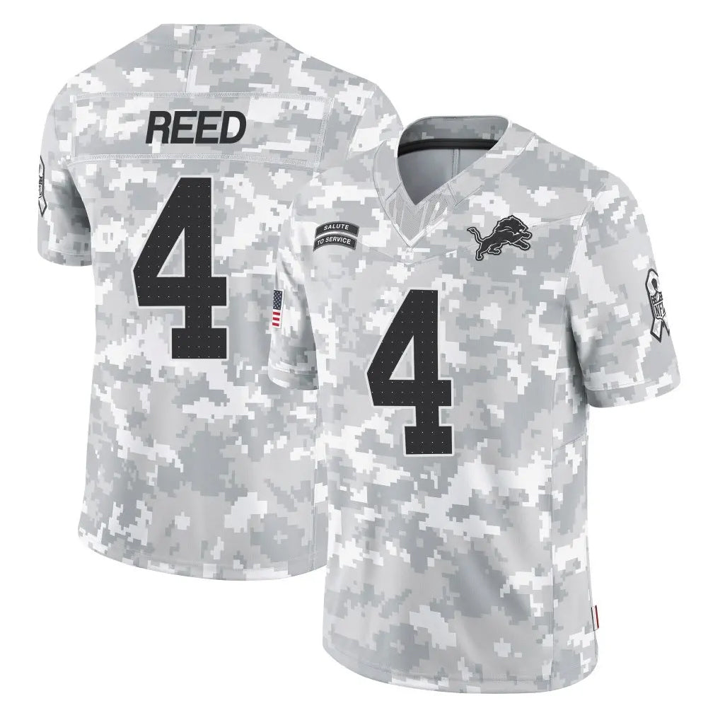 Yuxns D.Lions #4 D.J. Reed Player Arctic Camo Salute To Service Limited Stitched Jerseys