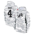 Yuxns D.Lions #4 D.J. Reed Player Arctic Camo Salute to Service Hoodies Limited Game Stitched Jerseys