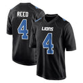 Yuxns D.Lions #4 D.J. Reed Player Black Fashion Home Game Stitched Jerseys