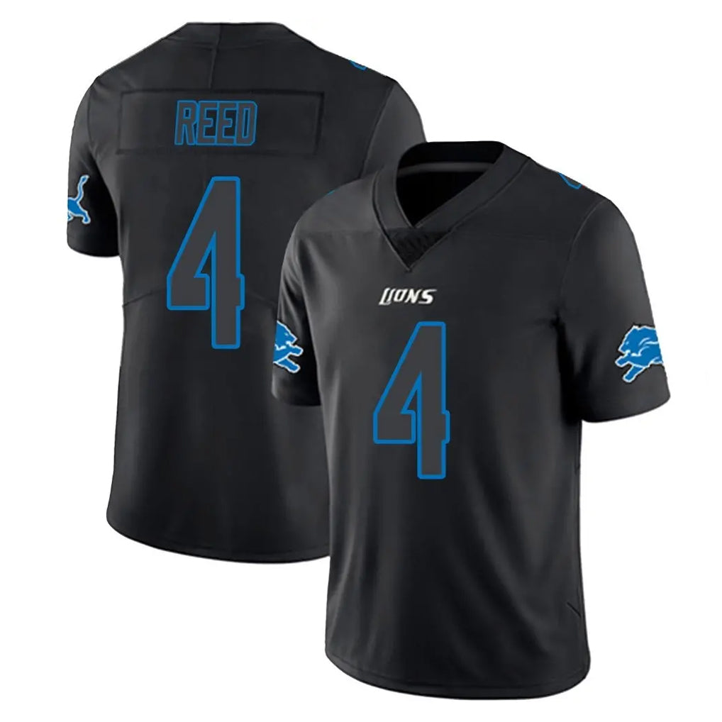 Yuxns D.Lions #4 D.J. Reed Player Black Impact Limited Home Game Stitched Jerseys