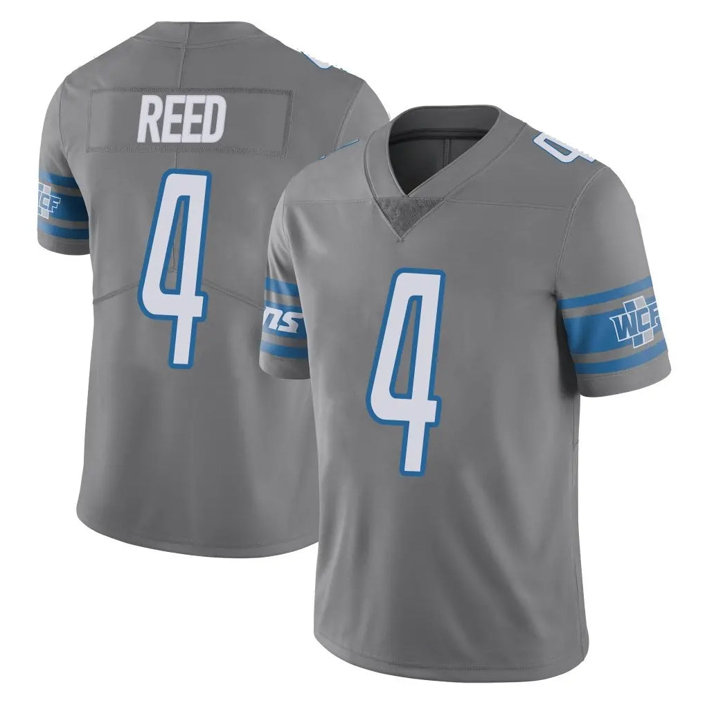 Yuxns D.Lions #4 D.J. Reed Player Gray Vapor Untouchable Limited Home Game Stitched Jerseys
