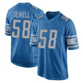 Yuxns D.Lions #58 Penei Sewell Player Blue Home Game Stitched Jerseys