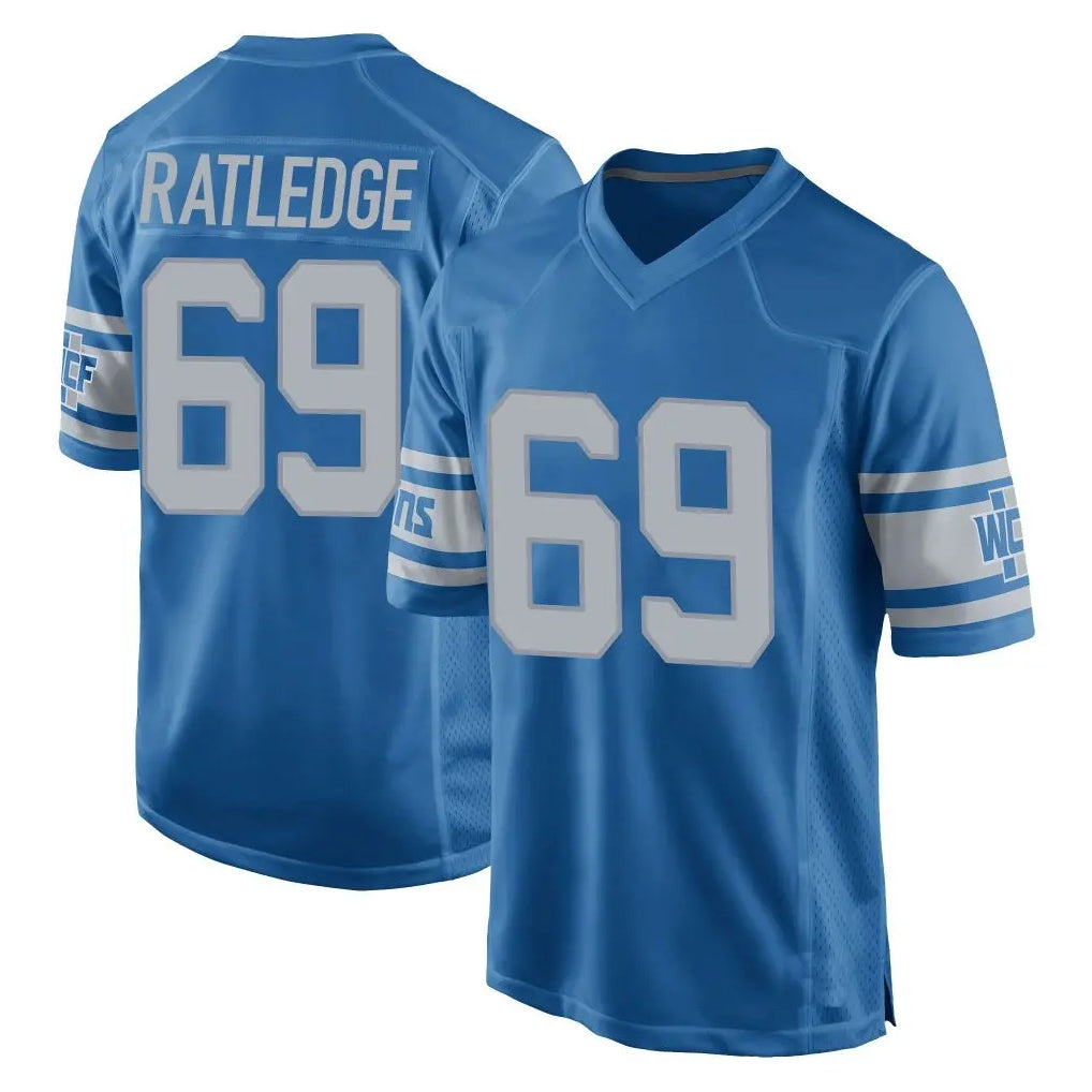 Yuxns D.Lions #69 Tate Ratledge Player Blue Vapor Untouchable Throwback Game Stitched Jerseys