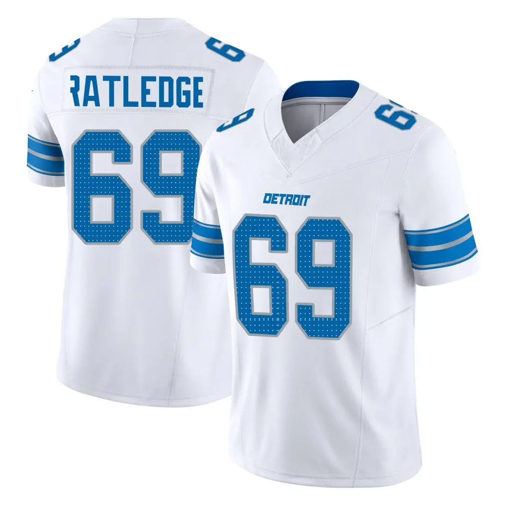 Yuxns D.Lions #69 Tate Ratledge Player White Limited Vapor F.U.S.E. Alternate Home Game Stitched Jerseys