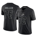 Yuxns D.Lions #76 Blake Miller Player Black Reflective Limited Home Game Stitched Jerseys
