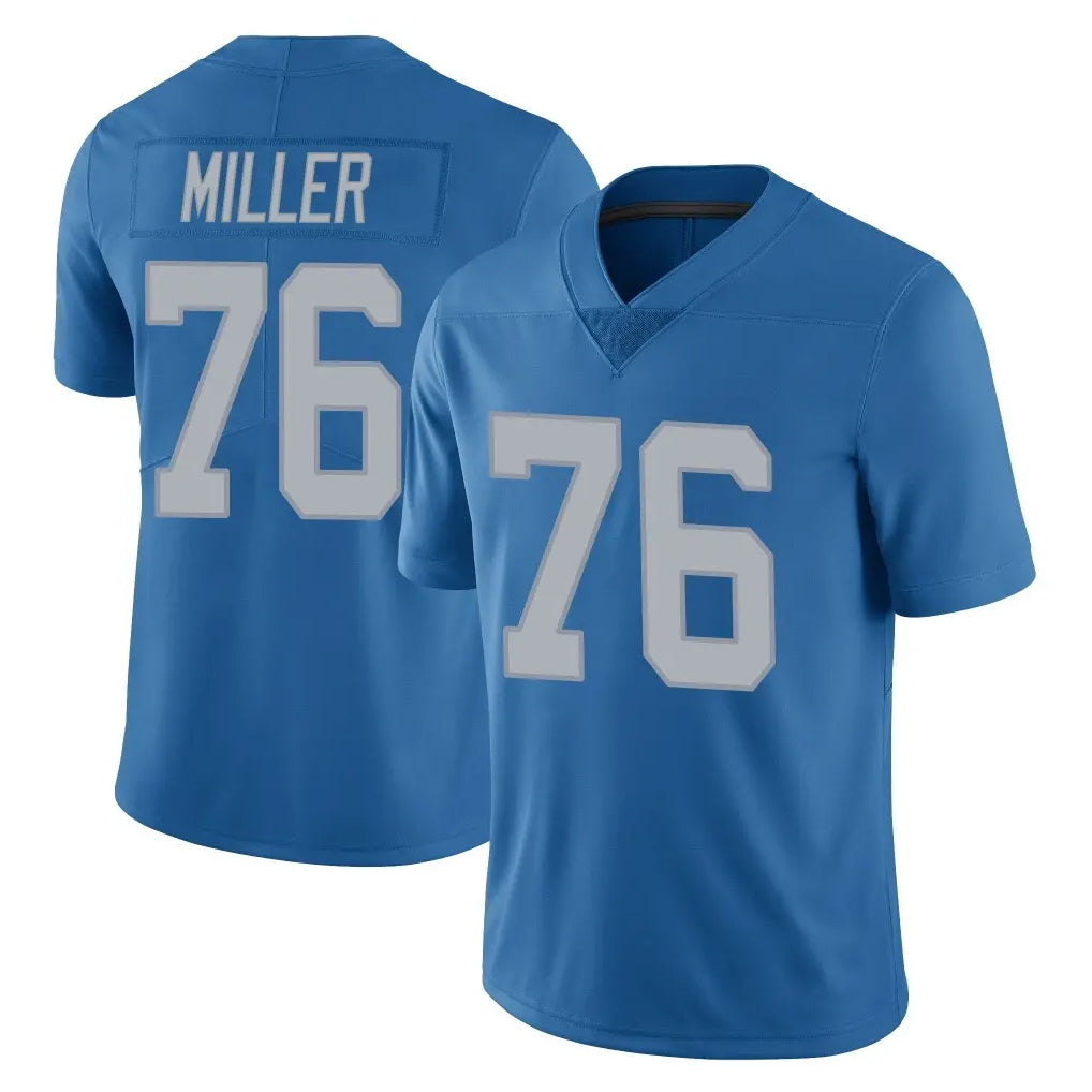 Yuxns D.Lions #76 Blake Miller Player Blue Limited Throwback Vapor Untouchable Stitched Jerseys